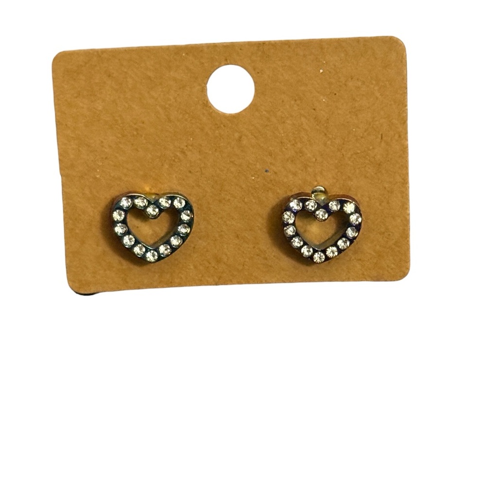 Crystal Heart Stud Earrings